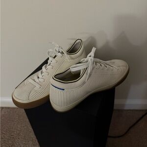 Rothy's Cream and Blue Women's Sneakers